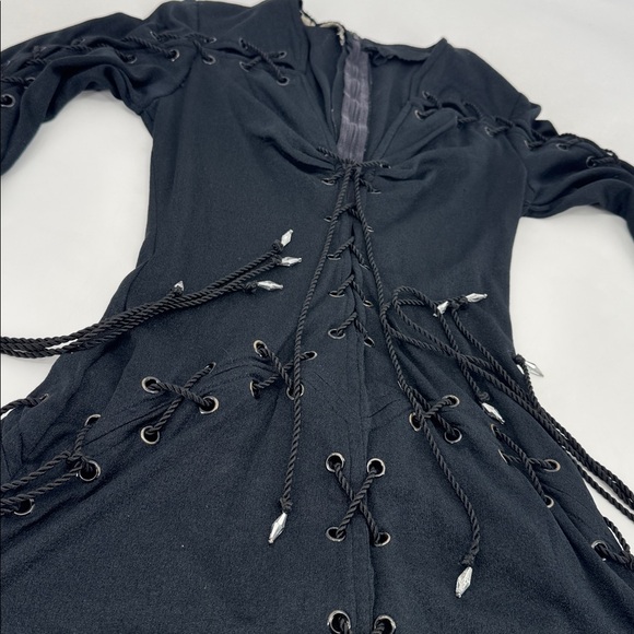 Vintage Y2K Goth Avant Garde Whimsigoth Cosplay Cut Out Corset Dress - Picture 8 of 16